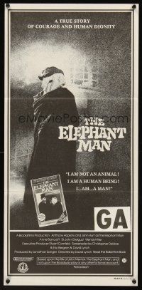 5g474 ELEPHANT MAN Aust daybill '80 John Hurt is not an animal, directed by David Lynch!