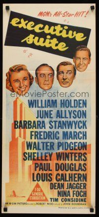 5g479 EXECUTIVE SUITE Aust daybill '54 William Holden, Barbara Stanwyck, Fredric March, Pidgeon