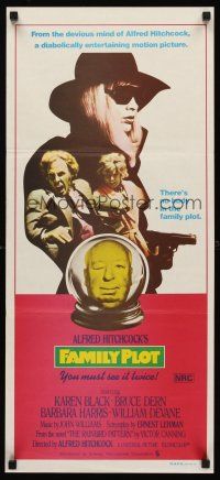 5g481 FAMILY PLOT Aust daybill '76 from the mind of devious Alfred Hitchcock, Karen Black!