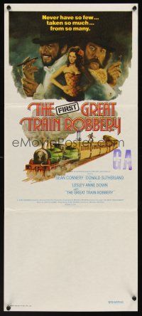 5g509 GREAT TRAIN ROBBERY Aust daybill '79 Connery, Sutherland & Lesley-Anne Down by Tom Jung!