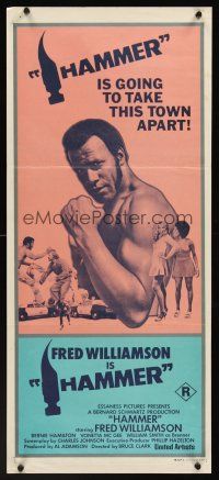5g515 HAMMER Aust daybill '72 toughest Fred Williamson is going to take this town apart!