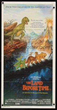 5g551 LAND BEFORE TIME Aust daybill '88 Bluth, Steven Spielberg, George Lucas, dinosaur cartoon!