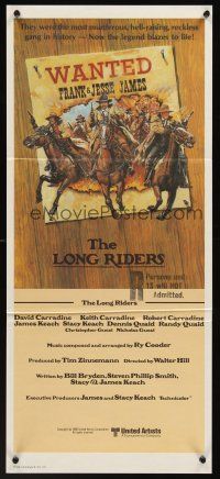 5g555 LONG RIDERS Aust daybill '80 Walter Hill, three Carradines, cool wanted poster artwork!
