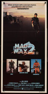 5g559 MAD MAX 2: THE ROAD WARRIOR Aust daybill '81 Mel Gibson returns as Mad Max, art by Commander!