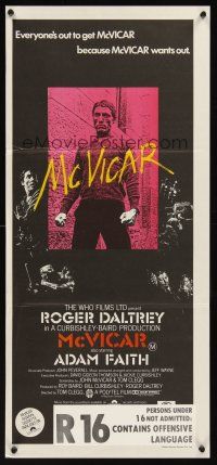 5g563 MCVICAR Aust daybill '81 great different image of tough guy Roger Daltrey!