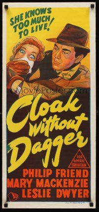 5g580 OPERATION CONSPIRACY Aust daybill '57 Cloak Without Dagger, she knows too much to live!