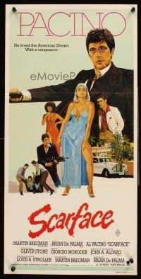 5g609 SCARFACE Aust daybill '83 different art of Al Pacino as Tony Montana, Michelle Pfeiffer!