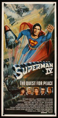 5g633 SUPERMAN IV Aust daybill '87 great art of super hero Christopher Reeve by Daniel Goozee!