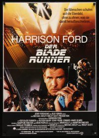 5g165 BLADE RUNNER German '82 Ridley Scott, different montage of Harrison Ford & cast!