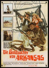 5g184 CONQUERORS OF ARKANSAS German '64 artwork of Brad Harris & cowboys with guns!