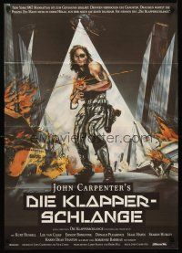 5g214 ESCAPE FROM NEW YORK German '81 John Carpenter, cool artwork of Kurt Russell w/rifle!