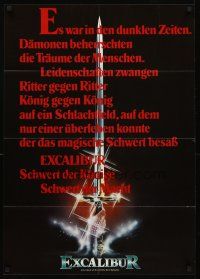 5g218 EXCALIBUR German '86 John Boorman, cool medieval fantasy art of sword by Peak!