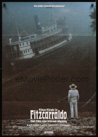 5g226 FITZCARRALDO back style German '82 great image of Klaus Kinski & boat, Werner Herzog directed!