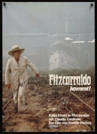 5g227 FITZCARRALDO teaser German '82 great image of Klaus Kinski & boat, Werner Herzog directed!
