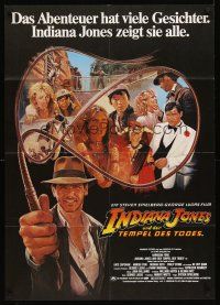 5g253 INDIANA JONES & THE TEMPLE OF DOOM German '84 different art of Harrison Ford by Reynolds!