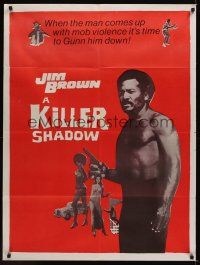5g013 BLACK GUNN Indian '72 great close up of barechested Jim Brown, A Killer Shadow!