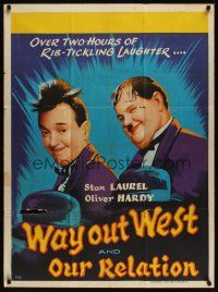 5g023 WAY OUT WEST/OUR RELATIONS Indian '60s great image of Stan Laurel & Oliver Hardy!