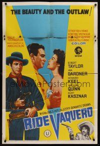 5g021 RIDE, VAQUERO Indian R70s different artwork of outlaw Robert Taylor & beauty Ava Gardner!
