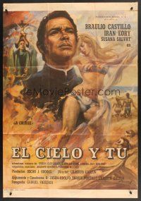 5g050 EL CIELO Y TU Mexican poster '71 great art of priest in love with trampy blonde!