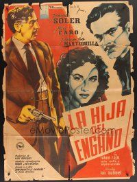 5g081 LA HIJA DEL ENGANO Mexican poster '51 early Luis Bunuel, Fernando Soler, Alicia Caro