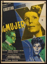 5g088 LA MUJER X Mexican poster '55 Libertad Lamarque as Madame X in the classic story!
