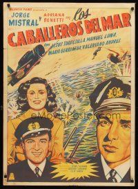 5g109 NEUTRALIDAD Mexican poster '49 Jorge Mistral, Adriana Benetti, cool artwork!