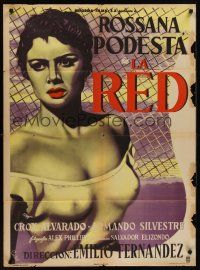 5g122 ROSANNA Mexican poster '53 art of sexy Rossana Podesta in low-cut blouse by Caballero!
