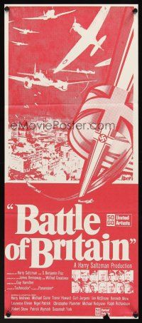 5g403 BATTLE OF BRITAIN New Zealand daybill '69 all-star cast in historical World War II battle!