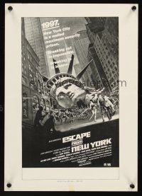 5g476 ESCAPE FROM NEW YORK New Zealand ad slick '81 John Carpenter, decapitated Lady Liberty!