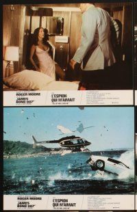 5g752 SPY WHO LOVED ME set A 12 French LCs '77 Roger Moore as James Bond 007, sexy Barbara Bach!