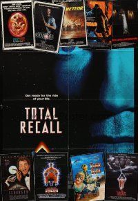 5h004 LOT OF 29 FOLDED HORROR/SCI-FI ONE-SHEETS '70s-90s Total Recall, cool international styles!