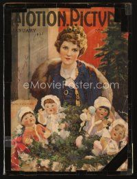 5h117 MOTION PICTURE magazine January 1921 Christmas artwork of Mary Pickford with dolls!