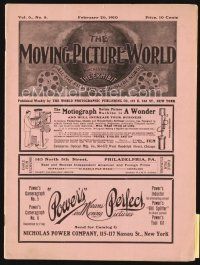 5h038 MOVING PICTURE WORLD exhibitor magazine February 26, 1910 cool ads from 100 year old movies!
