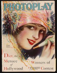 5h061 PHOTOPLAY magazine January 1929 New Years art of Madge Bellamy by Charles Sheldon!