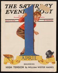 5h130 SATURDAY EVENING POST magazine April 2, 1938 April Fools art by Russell Sambrook!