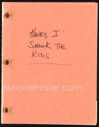 5h220 HONEY I SHRUNK THE KIDS revised draft script June 26, 1987, working title The Teeny-Weenies!