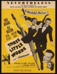 5h293 THREE LITTLE WORDS sheet music '50 Fred Astaire, Skelton, Nevertheless I'm In Love With You!