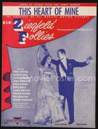 5h297 ZIEGFELD FOLLIES sheet music '45 Fred Astaire & Lucille Bremer, This Heart of Mine!