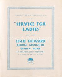 5h378 RESERVED FOR LADIES English pressbook '32 Leslie Howard, directed by Alexander Korda!