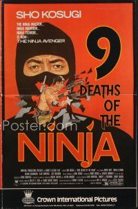 5h298 9 DEATHS OF THE NINJA pressbook '85 avenger Sho Kosugi, cool martial arts images!