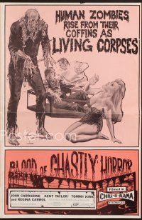 5h307 BLOOD OF GHASTLY HORROR pressbook '72 human zombies rise from coffins as living corpses!
