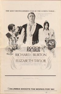 5h324 DOCTOR FAUSTUS pressbook '68 pretty Elizabeth Taylor & director and star Richard Burton!