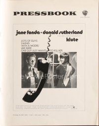 5h346 KLUTE pressbook '71 Donald Sutherland helps intended murder victim & call girl Jane Fonda!