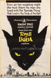 5h396 TOMB OF LIGEIA pressbook '65 Vincent Price, Roger Corman, Edgar Allan Poe, cool cat artwork!