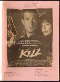 5h217 HARD TO KILL final draft script February 17, 1989, working title Seven Year Storm!