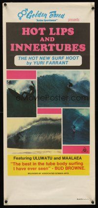 5j105 HOT LIPS & INNERTUBES Aust daybill '70s Yuri Farrant, surfing documentary!