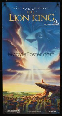 5j106 LION KING Aust daybill '94 classic Disney cartoon set in Africa, cool image of Mufasa in sky