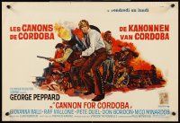 5j353 CANNON FOR CORDOBA Belgian '70 art of George Peppard with huge gun!