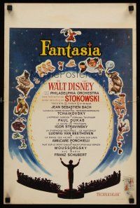 5j375 FANTASIA Belgian R60s great image of Mickey Mouse & others, Disney musical cartoon classic!