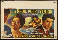 5j448 SHADOWS OF ADULTERY Belgian '61 La proie pour l'ombre, cool art of Annie Girardot!